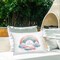 Rainbow with Soft Hearts Design by Amanda Greenwood Outdoor Printed Pillow